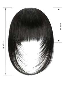 Tóc giả mái bằng tổng hợp có mái thẳng, lụa chịu nhiệt và chịu được nhiệt độ cao, thích hợp để đội hằng ngày và dự tiệc - màu đen - Xem 7