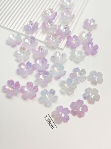 30 颗甜美可爱的紫色樱花珠，花珠用于 DIY 珠宝制作和装饰，可用于项链、手链、耳环、手机链、钥匙扣、包包吊饰、女士花卉 DIY 珠宝组件 - 紫色 - 查看 5
