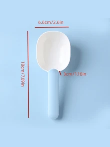 Kitchen Multi-function Rice Scoop Measuring Cup With Seal Clip And Pet Food Scoop For Dogs And Cats - Blue and White - View 3