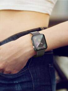 1入組黑色手錶殼帶玻璃適用於Apple Watch在尺寸49mm,45mm,44MM,42mm,41mm,40mm,和38mm - 黑色 - 查看 6