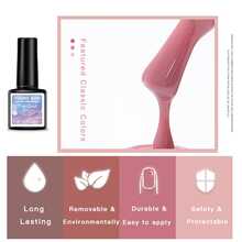 6 件/套 8 毫升指甲紫外線凝膠拋光純色浸泡半永久紫外線凝膠清漆套件秋冬流行美甲 Diy 指甲設計裝飾禮品 - 彩色 - 查看 2