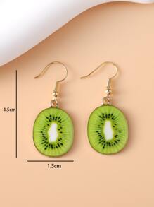 2 Miếng Dễ thương Tươi Thiết kế trái cây Thả hoa tai Đối với phụ nữ Để Trang Trí Hàng Ngày - Quả kiwi - Xem 3