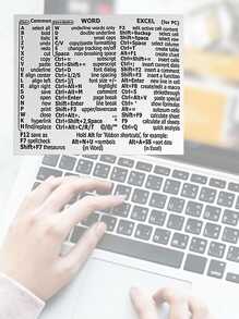 1入組筆記本電腦鍵盤快捷方式貼紙,筆記本保護皮膜貼紙和自粘鍵盤貼紙 - 黑色 - 查看 6