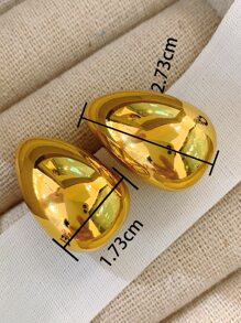 European And American Style Metal Water Drop Shape Earrings For Women, Unique Luxury Design, Chic Texture - Yellow Gold - View 3