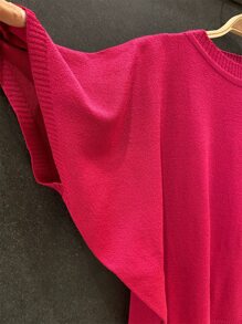 Women Knit Tops - 玫紅色 - 查看 2