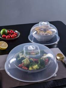 Microwave Heating Cover Food Splatter Guard Plastic Wrap Bowl Lid Kitchen Tool, High Heat-resistant, Microwavable - Clear - View 4