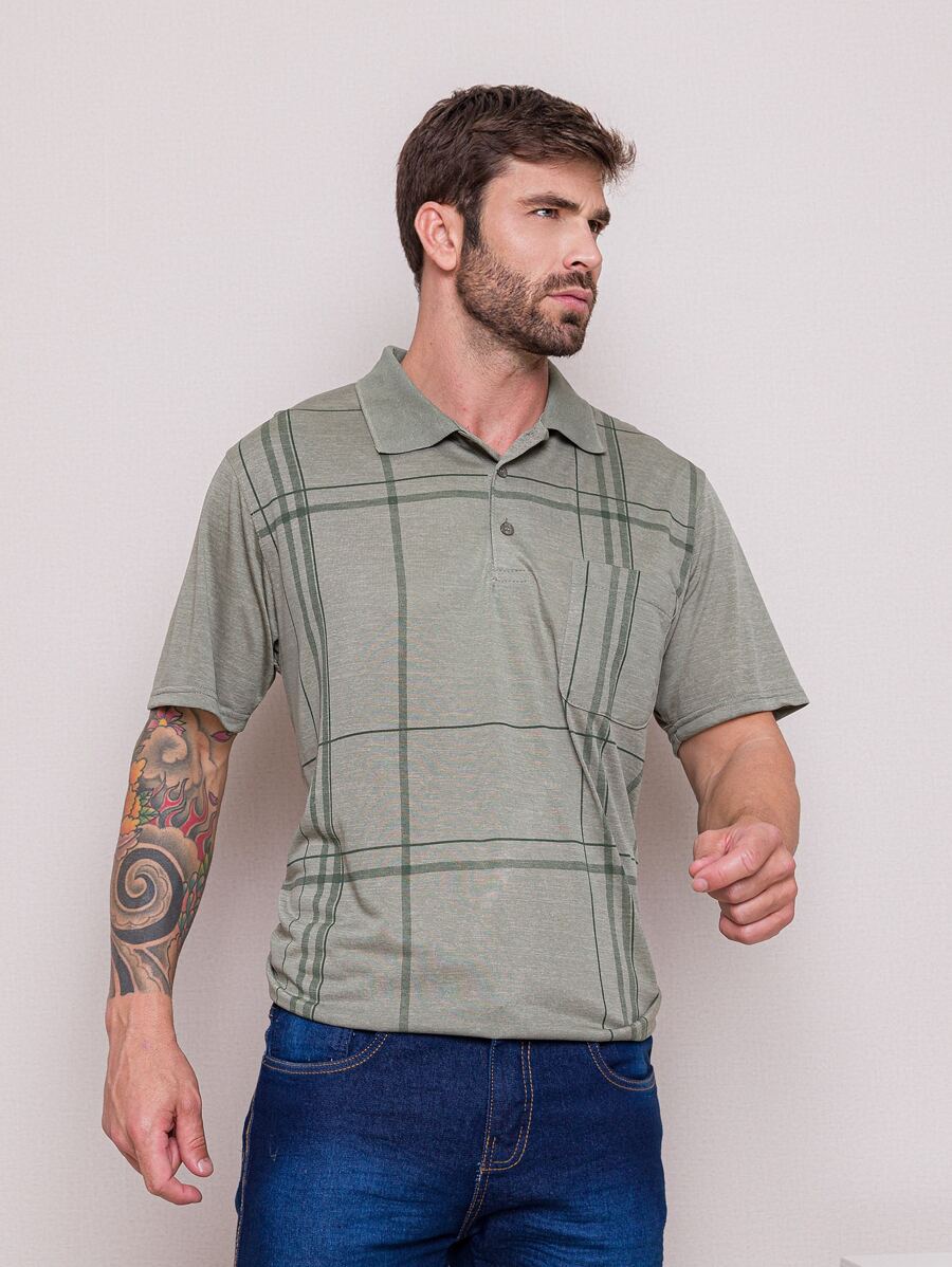 Men Polo Shirts - 綠色 - 查看 1