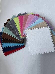 10入組毛絨泡沫拼接地墊,窗台墊,鎖止地毯,防滑舒適座墊,泡沫地墊,可用作窗台的床墊或嬰兒爬行地墊,可拆卸和清洗,顏色:黑色,尺寸:11.8*11.8英寸。 - 黑色 - 查看 3