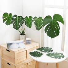 12 件裝 8 英寸龜背葉人造樹葉套裝適用於夏威夷海灘婚禮派對裝飾、家居裝飾和拍照道具,17 厘米 * 20 厘米 - 軍綠色 - 查看 1