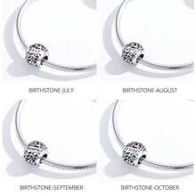 1pc Zodiac Star Sign Diy 925 Sterling Silver Charm Beads Fit For Charm Bracelets, 12 Constellations Cubic Zirconia Charm - Silver - View 10