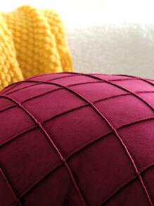 1 Miếng Thủ công Xếp li Nhung Vỏ gối Với Kim cương Mẫu , Màu Đỏ Sâu Đỏ - Màu Đỏ Sâu - Xem 4