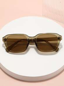 1支啡色女性太陽眼鏡,大框架遮陽鏡片女士眼鏡 - 棕色 - 查看 3