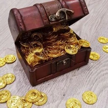 100 Piezas De Monedas De Oro Pirata, Un Accesorio Para Jugar Para Niños - Dorado - Ver 9