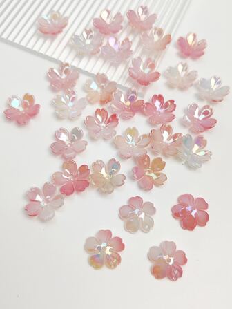 30pcs Lovely Light Pink Cherry Blossom Beads, Flower Beads For DIY Jewelry Making And Decoration, Suitable For Necklace, Bracelet, Earrings, Phone Chain, Keychain, Bag Charm, Women Floral DIY Jewelry Components