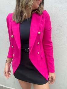 Women Blazers - Hot Pink - View 1