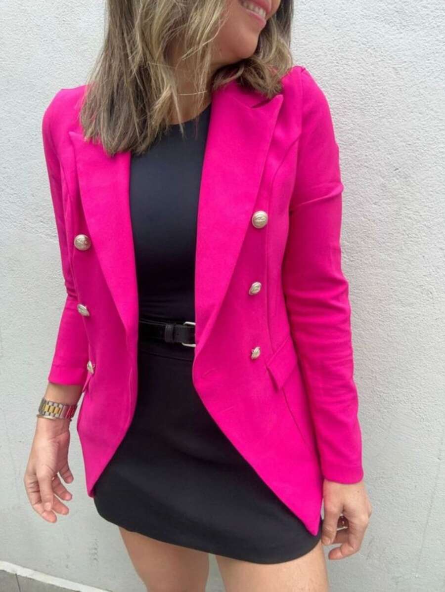 Women Blazers - Hot Pink - View 1