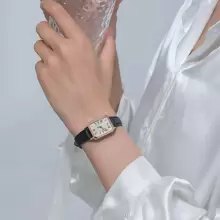 قطعة واحدة ساعة يد للنساء بعقارب الأرقام الرومانية والسوار من خيزران، نموذج عصري مناسب للاستخدام اليومي، هدايا للميلاد أو المناسبات