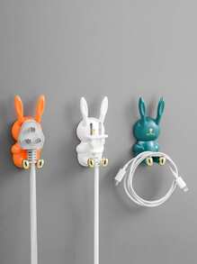 1pc Bathroom Cartoon Rabbit Shaped Hook Multifunctional Toothbrush Holder