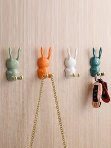 1pc Bathroom Cartoon Rabbit Shaped Hook Multifunctional Toothbrush Holder