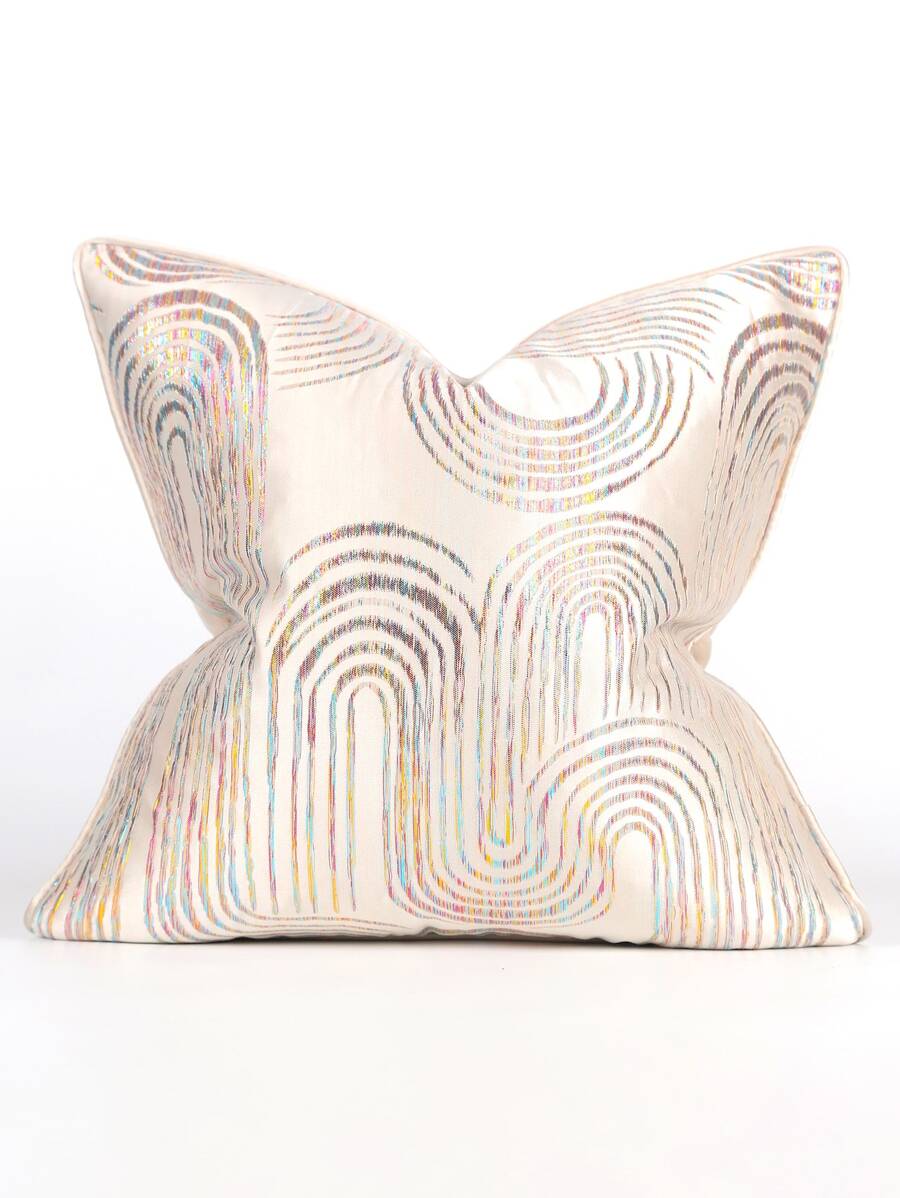 1 件现代抽象激光箔印花装饰涤纶枕套，适用于客厅、卧室、户外沙发，45 厘米 * 45 厘米、50 厘米 * 50 厘米、30 厘米 * 50 厘米，家居装饰（无枕芯） - 彩色 - 查看 1