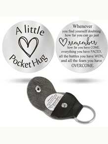 1pc Inspirational Stainless Steel Keychain Pendant - A Ideal Gift For Any Occasion - Black - View 1