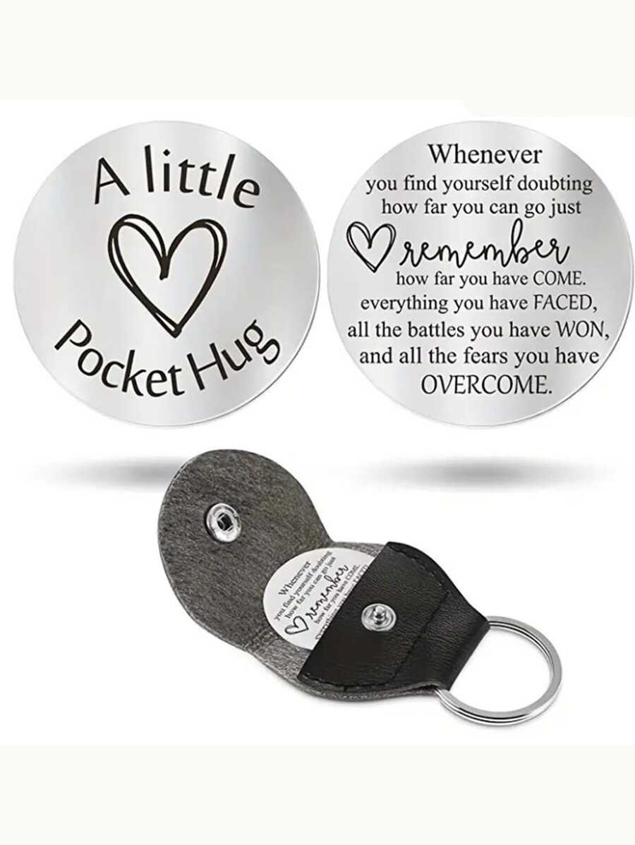 1pc Inspirational Stainless Steel Keychain Pendant - A Ideal Gift For Any Occasion - Black - View 1