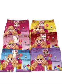 6 Piezas de Calzoncillo Boxer para Niña con Estampado ( El Diseño del Estampado se Envía Surtido al Azar y de Acuerdo a Disponibilidad.) - Multicolor - Ver 6