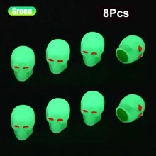 8Pcs Luminous Tire Valve Cap Car Wheel Hub Glowing Dust-Proof Decorative Tyre Rim Stem Covers, Universal Applicable Car Motorcycle Bike - Green - View 14