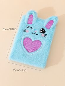 1pc Blue Blinking Eye & Heart & Bunny Princess Notebook, Multifunctional For Student And Office Use - Multicolor - View 4