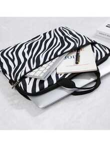 14 Inch Laptop Sleeve, Portable Laptop Bag Laptop Bag For School Student Classroom Laptop Bags Classroom Bags Teacher Storage Bags Classroom Organizer Bags - Black and White - View 1