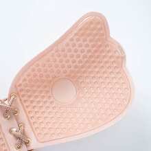 INVISIBLE ADHESIVE BRA BEIGE BUTTERFLY Everyday Bras, Invisible Feathers, Invisible, With Inner Drawstring, Wireless, Silicone, Wedding Dress - B - 查看 8