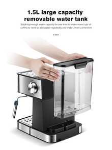 1pc 1.5l Plug-in Espresso Coffee Machine For Home, Small Size, Automatic, Built-in Milk Frother, For Family, Dormitory, Office - Silver - View 7