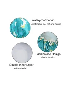 1 件雙層防水浴帽 - 綠色 - 查看 4