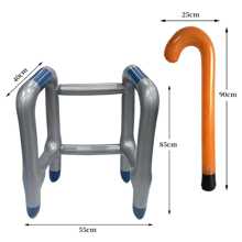 2pcs/Set Inflatable Walking Frame And Cane Elderly Costume Accessory, Perfect For Outdoor Games, Adult Retirement Party Decoration, Prank Gifts,Pool Toys Suitable For Pool Games,Pool Party,Adult Party Games Suitable For Halloween/Christmas/Thanksgiving - Multicolor - View 5