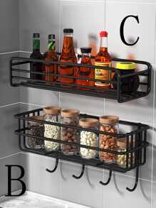 1个淋浴置物架，浴室淋浴架，不锈钢吸盘式马桶架，马桶收纳架，浴室配件 - 黑色 - 查看 4