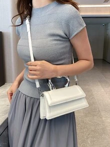 CONTAINEVERY 防水、轻便、便携、经典、休闲、简约的个性化方形手提包，适合青少年女孩、女性、大学生、教师、职场新人及白领人士，完美适用于办公室、工作、商务、通勤、教师节礼物、购物、假日、度假等场合。 - 白色 - 查看 4