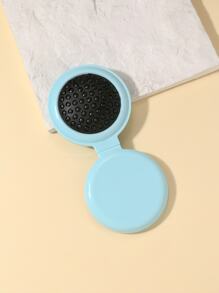 1pc Ladies' Portable Mini Mirror & Airbag Cushion Massage Comb, Suitable For Daily Use - Blue - View 2