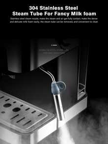 1pc 1.5l Plug-in Espresso Coffee Machine For Home, Small Size, Automatic, Built-in Milk Frother, For Family, Dormitory, Office - Silver - View 4