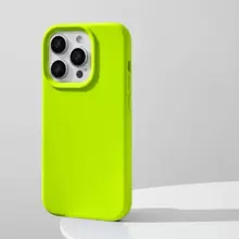 Funda de Silicón Suave para iPhone - Verde Lima - Ver 1