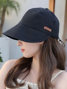 1 chiếc mũ xô, Được phép đội mũ cả hai mặt, mũ chống nắng, tấm che nắng, Mũ du lịch, Mũ đi biển, mũ mùa hè - màu đen - Xem 2