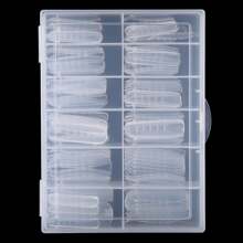 120片装假指甲快速延长贴片，可重复使用，凝胶指甲模具，带刻度，UV凝胶指甲油模具，雕塑全覆盖式按压式指甲，适用于女性和女孩的美甲用品工具BL03，美甲用品，美甲工具，美甲艺术工具，返校季，指甲，按压式指甲工具 - 無色 - 查看 2