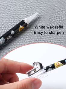 FULL BEAUTY 1入組白色鑽石拾取點陶瓷棒，用於拾取石頭和指甲藝術飾品，鑽石撿起筆