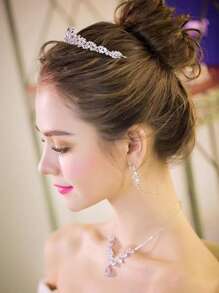 镶钻皇冠发饰 优雅头饰 新娘发饰 婚礼发饰 - 銀色 - 查看 4