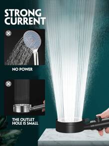 3入組/套黑色手持高壓淋浴噴頭成套工具,5可調節淋浴模式帶淋浴噴頭支架和59英寸(150cm)淋浴軟管,浴室配件 - 黑色 - 查看 4