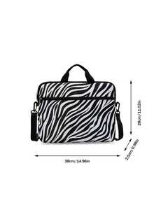 14 Inch Laptop Sleeve, Portable Laptop Bag Laptop Bag For School Student Classroom Laptop Bags Classroom Bags Teacher Storage Bags Classroom Organizer Bags - Black and White - View 2