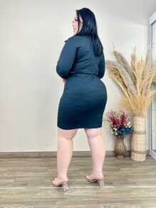 Plus Size Co-Ords - 黑色 - 查看 3