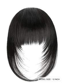 Tóc giả mái bằng tổng hợp có mái thẳng, lụa chịu nhiệt và chịu được nhiệt độ cao, thích hợp để đội hằng ngày và dự tiệc - màu đen - Xem 5