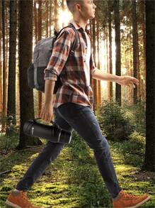 Hikeo Termo de Acero Inoxidable XL (2 Litros) con Doble Pared de Aislamiento al Vacío para Uso Rudo, Frío por 20 Horas y Caliente por 15 Horas, Tapa Hermética, Botella para Agua para Camping y más - Negro - Ver 9