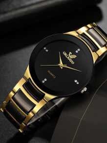 1pc Men's Casual Quartz Watch For Everyday Wear - Black - View 1
