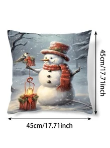 1pc Christmas Series Digital Printed Pillowcase - Multi-color - View 2